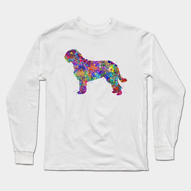 Otterhound Dog watercolor Long Sleeve T-Shirt by Yahya Art